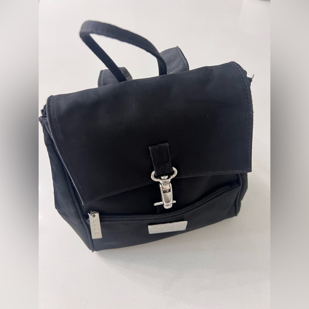 Vintage‎ DNKY Donna Karan Black Backpack Silver Hardware